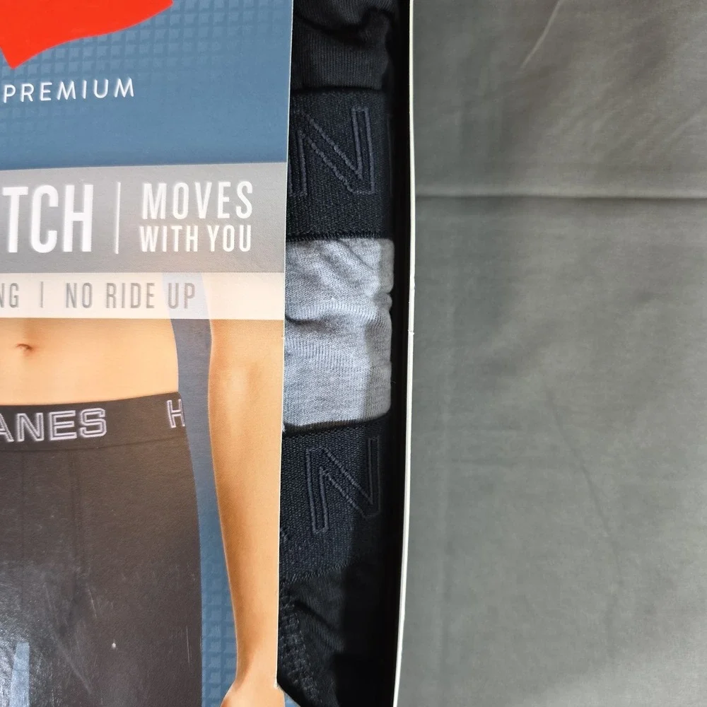 Hanes Premium Boxer Briefs Mens Medium Multicolor Dark 5 Pack Tagless Stretch